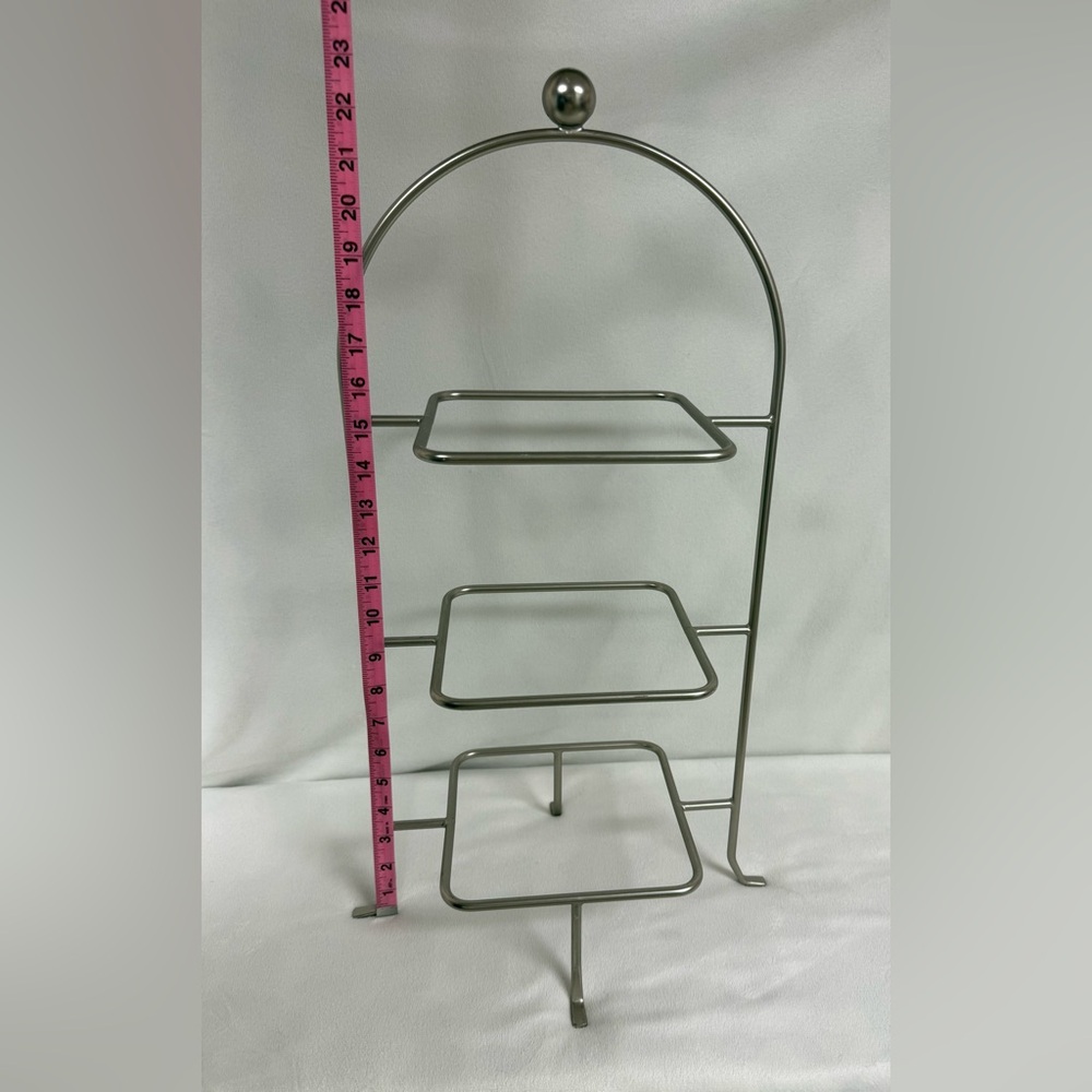 Pampered Chef Three Tiered Metal Stand | Simple Additions |Appetizer Plate Stand - Picture 3 of 7